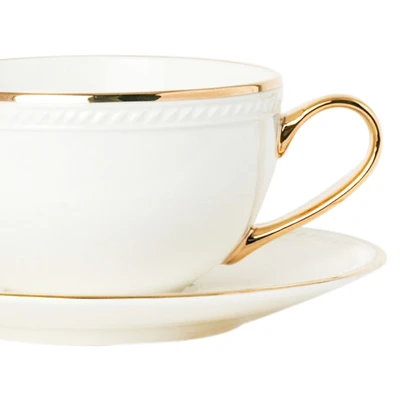 Gambar Appetite Cangkir Dengan Saucer Keramik 250 ml - Gold Appeal