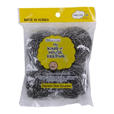 Gambar Mr. King Of Housekeeping Scrubber Pembersih Panci Stainless Steel Set 4 pcs