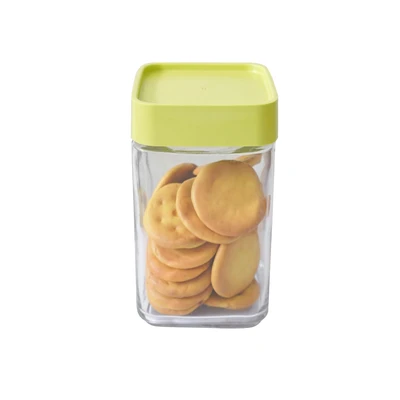 Gambar Glasslock Stoples Kaca Square 700 ml Transparan - Hijau