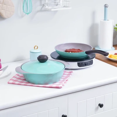 Gambar Cheftopf Wajan Penggorengan Aluminium 26 cm - Biru Muda