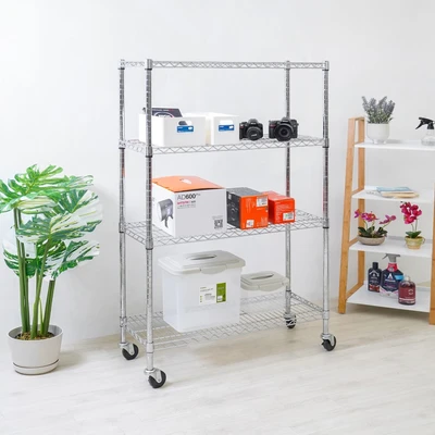 Gambar Masterspace Rak Troli Kawat Heavy Duty 4 Tingkat - Silver