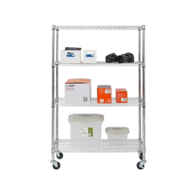 Gambar Masterspace Rak Troli Kawat Heavy Duty 4 Tingkat - Silver