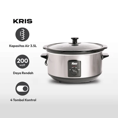 Gambar Kris 3.5 Ltr Slow Cooker Oval - Silver