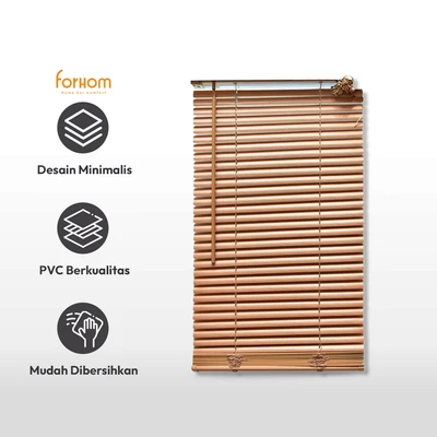 Gambar Forhom 60x180 Cm Venetian Blinds 25 Mm - Cokelat