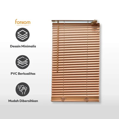 Gambar Forhom 90x180 Cm Venetian Blinds 25 Mm - Cokelat