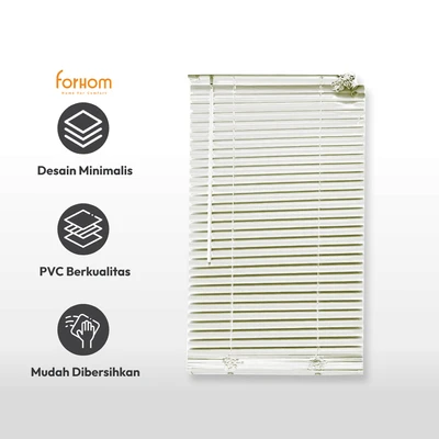 Gambar Forhom 60x180 Cm Venetian Blinds 25 Mm - Putih