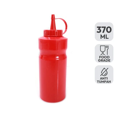 Gambar Krishome Botol Saus Plastik 370 ml - Merah
