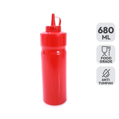 Gambar Krishome Botol Saus Plastik 680 ml - Merah