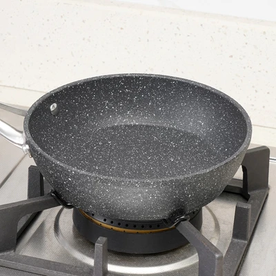 Gambar Starfrit The Rock Wajan Penggorengan Aluminium 20 cm - Hitam