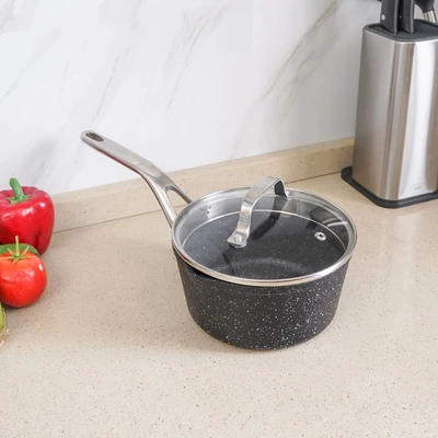 Gambar Starfrit The Rock Panci Casserole Stone Coating 18 cm - Hitam