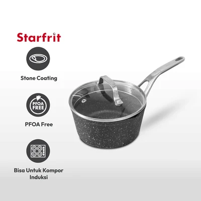 Gambar Starfrit The Rock Panci Casserole Stone Coating 18 cm - Hitam