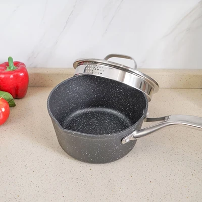 Gambar Starfrit The Rock Panci Casserole Stone Coating 18 cm - Hitam