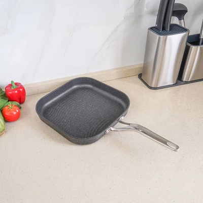 Gambar Starfrit The Rock Wajan Panggang Wave Lines Aluminium 28 cm - Hitam