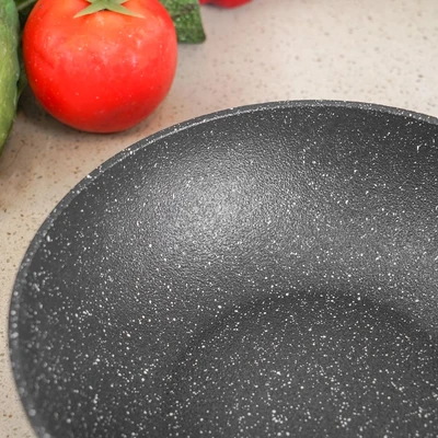 Gambar Starfrit The Rock Wajan Penggorengan Wok Aluminium 18 cm - Hitam