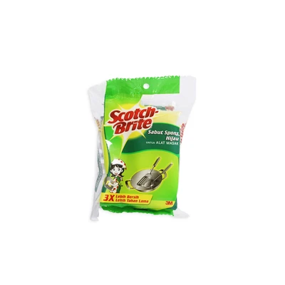 Gambar Scotch-Brite Sabut Sponge Cuci Piring 7.6x10.1 cm - Hijau