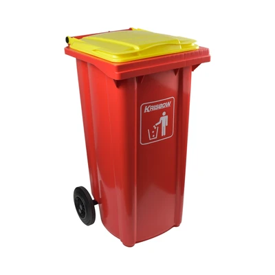 Gambar Krisbow 120 Ltr Tempat Sampah Outdoor Neo - Kuning/merah