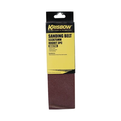 Gambar Krisbow Amplas Sandbelt 533x75 mm 80 Grit Set 3 pcs
