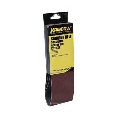 Gambar Krisbow Amplas Sandbelt 533x75 mm 80 Grit Set 3 pcs