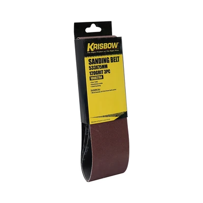 Gambar Krisbow Amplas Sandbelt 533x75 mm 120 Grit Set 3 pcs