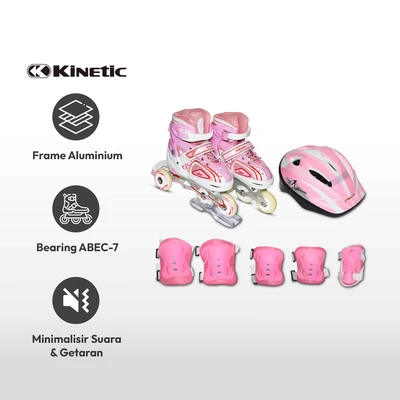 Gambar Kinetic Ukuran S Sepatu Inline Skate Lf-905 - Pink