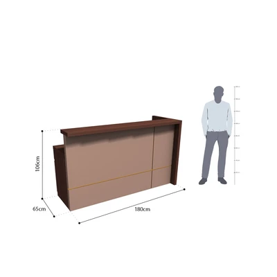 Gambar Informa Monthana Meja Resepsionis Sisi Kiri - Cokelat