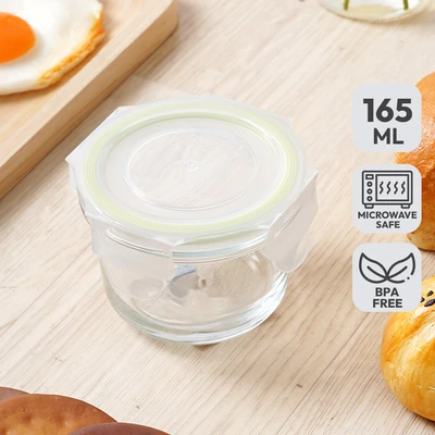 Gambar Glasslock Classic Wadah Makanan Kaca Round 165 ml - Kuning