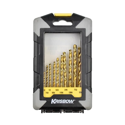Gambar Krisbow Set Mata Bor Metal Hss 1/16-1/4 Inch 13 Pcs