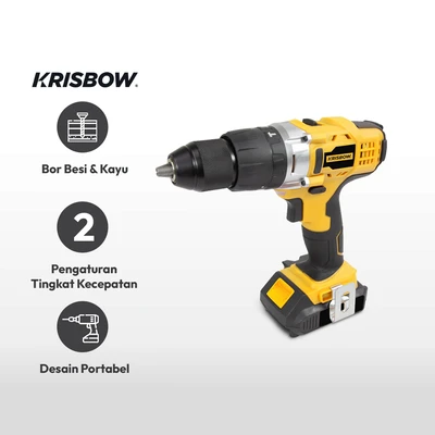 Gambar Krisbow Bor Cordless Impact 13 Mm 18v Ircid181