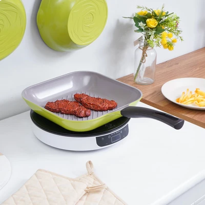 Gambar Cheftopf Wajan Panggang Aluminium 28 cm - Hijau