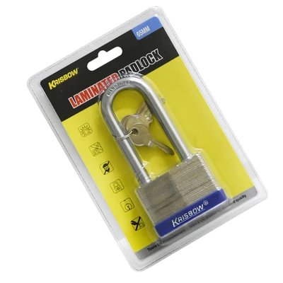 Gambar Krisbow 6.5 Cm Gembok Besi Laminasi Shackle Panjang