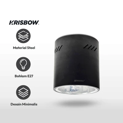 Gambar Krisbow Housing Lampu E27 6 Inch - Hitam