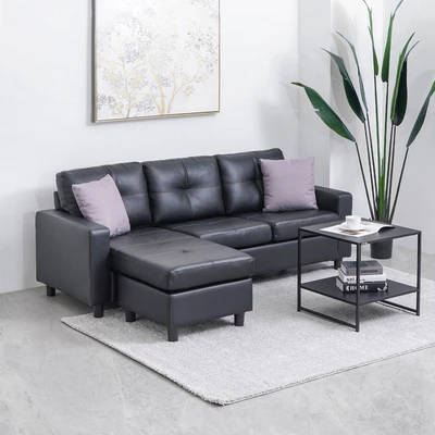 Gambar Informa Berwick Sofa L Sectional Kulit - Hitam