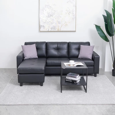 Gambar Informa Berwick Sofa L Sectional Kulit - Hitam