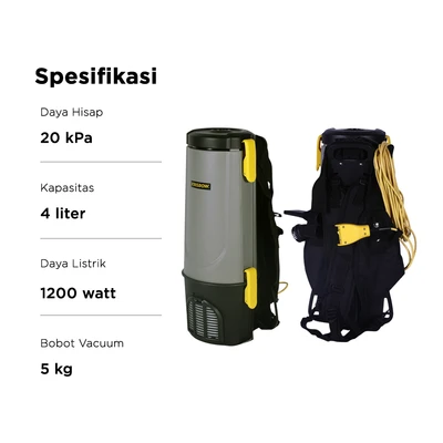 Gambar Krisbow Vacuum Cleaner Dry Backpack 4 Liter 1200 Watt