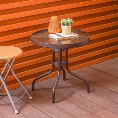 Soleil 60 Cm Meja Teras Cokelat Tua