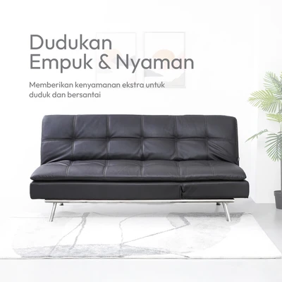 Gambar Informa Dayton Sofa Bed Kulit - Cokelat