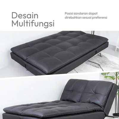 Gambar Informa Dayton Sofa Bed Kulit - Cokelat