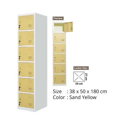Gambar Krisbow Loker 6 Pintu - Kuning Tua