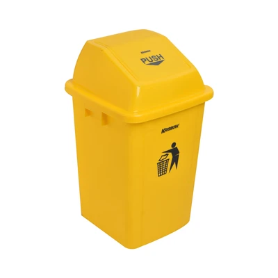 Gambar Krisbow Tempat Sampah Tutup Tekan Plastik 60 Liter - Kuning