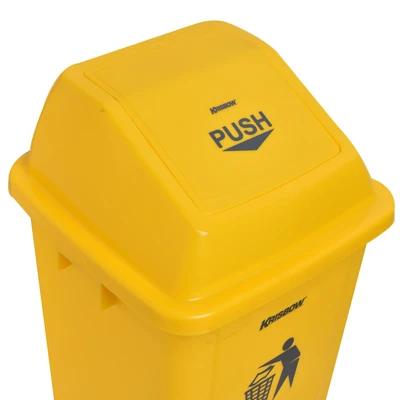 Gambar Krisbow Tempat Sampah Tutup Tekan Plastik 60 Liter - Kuning