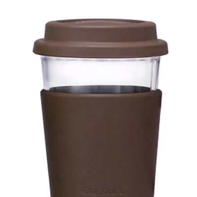 Gambar Glasslock Eco Botol Minum Tumbler Kaca 380 ml - Cokelat