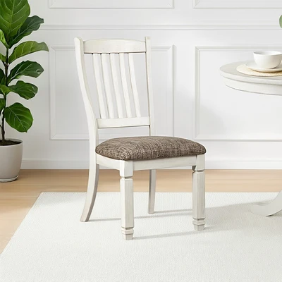 Gambar Ashley Bolanburg Kursi Makan Fabric - Putih/Cokelat