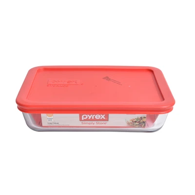 Gambar Pyrex 709 Ml Simply Store Wadah Makanan Persegi Panjang - Merah