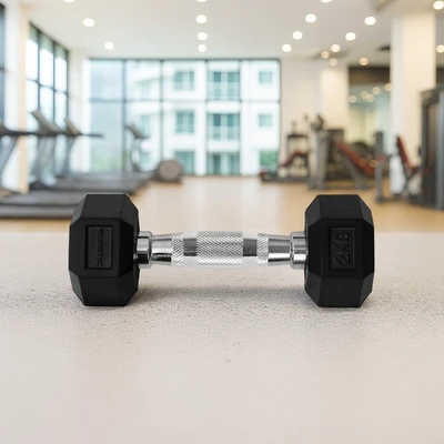 Gambar Kinetic Dumbbell Karet Segi Enam 2 kg - Hitam