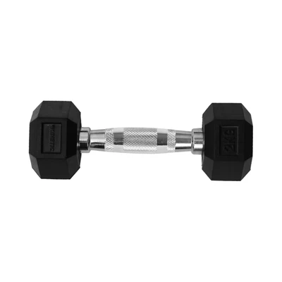 Gambar Kinetic Dumbbell Karet Segi Enam 2 kg - Hitam