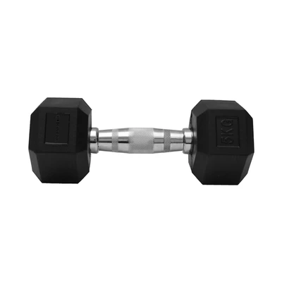 Gambar Kinetic Dumbbell Karet Hexagonal 5 kg - Hitam