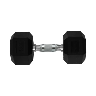 Gambar Kinetic Dumbbell Karet Hexagonal 10 kg - Hitam