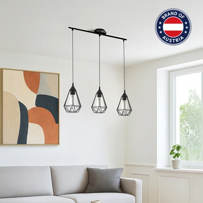 Gambar Eglo Tarbes Lampu Gantung Hias 3L Long - Hitam