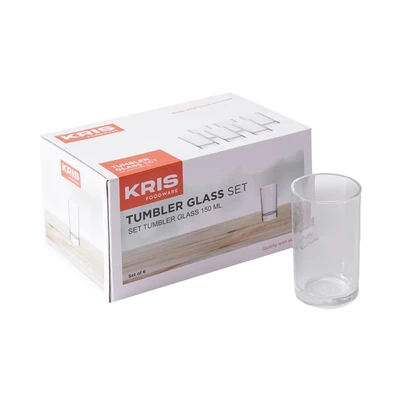 Gambar Kris Gelas Kaca 150 ml Set 6 Pcs Transparan