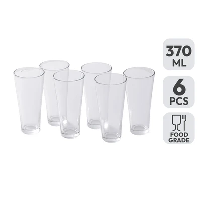 Gambar Kris Gelas 370 ml Set 6 Pcs Transparan